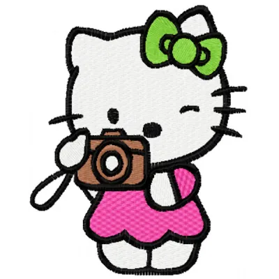 Hello Kitty Photographer Stitching Pattern