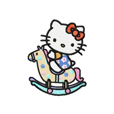 Hello Kitty on Horse Stitching Pattern