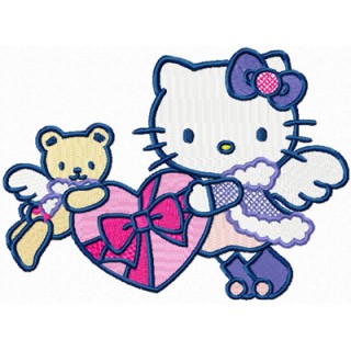 Hello Kitty Snow Angel embroidery design - Embroidery Design