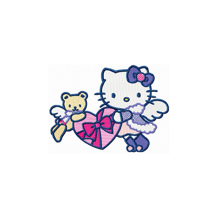 Hello Kitty Snow Angel embroidery design - Embroidery Design