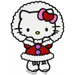 Hello Kitty Winter Skating embroidery design - Embroidery Design