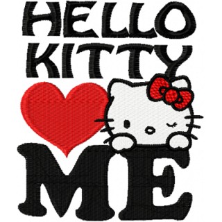 Hello Kitty Love Me embroidery design - Embroidery Design