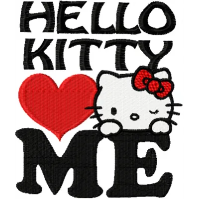 Hello Kitty Love Me Stitching Pattern for Crafters