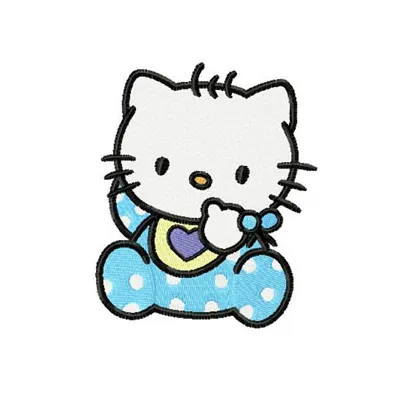 Hello Kitty Baby Bib Stitching Pattern - 3 Sizes