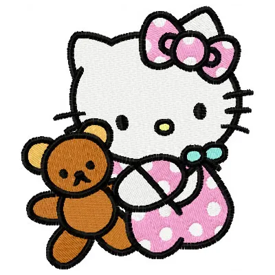 Hello Kitty with Toy Stitching Pattern | 3 Sizes