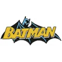 Batman badge embroidery design showing dark stitched logo on white background