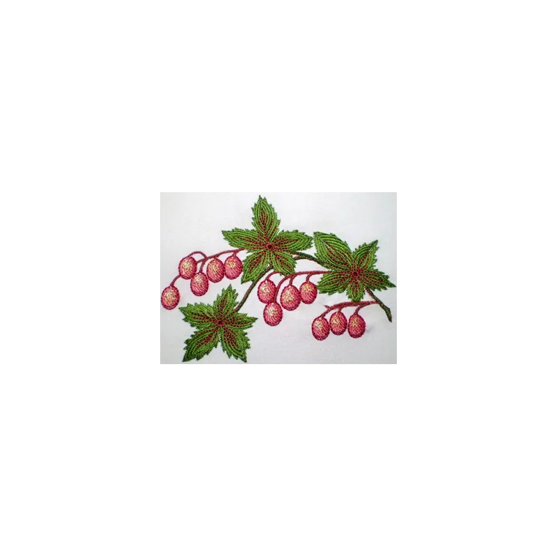Berries embroidery design preview showing detailed stitching pattern for fruit-themed projects
