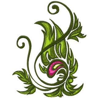 Wild Swirl Flower embroidery design - Embroidery Design