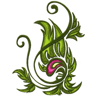 Wild Swirl Flower embroidery design - Embroidery Design