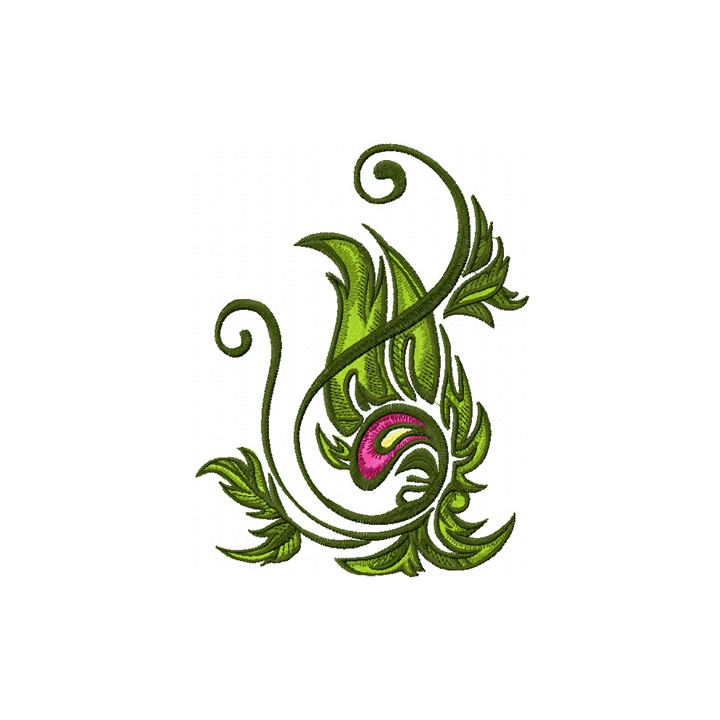 Wild Swirl Flower embroidery design - Embroidery Design