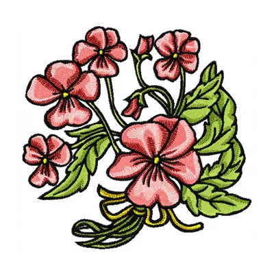 Pink Flowers embroidery design - Embroidery Design