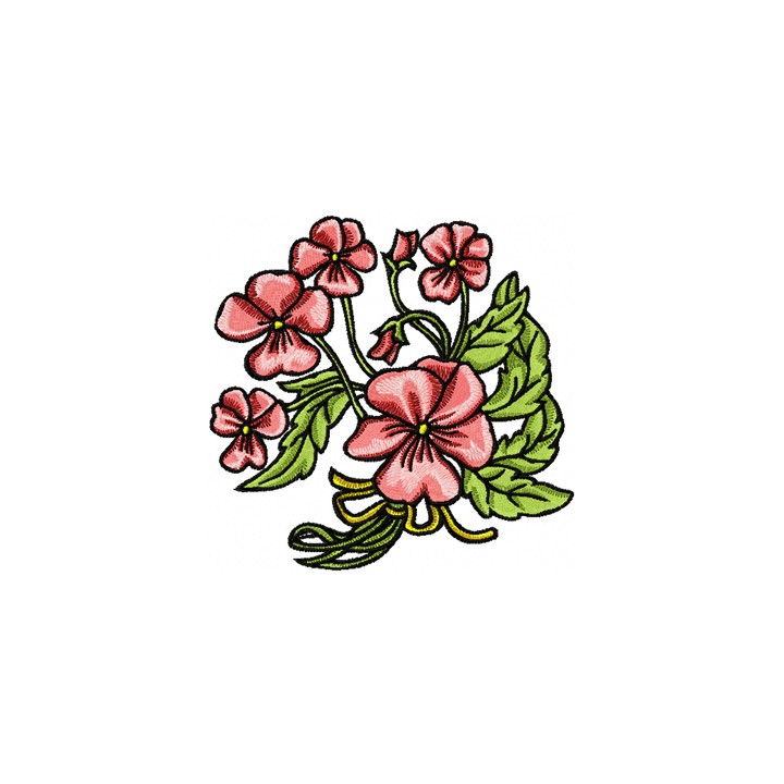Pink Flowers embroidery design - Embroidery Design