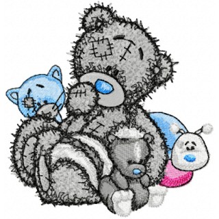 Teddy Bear and friends embroidery design - Embroidery Design