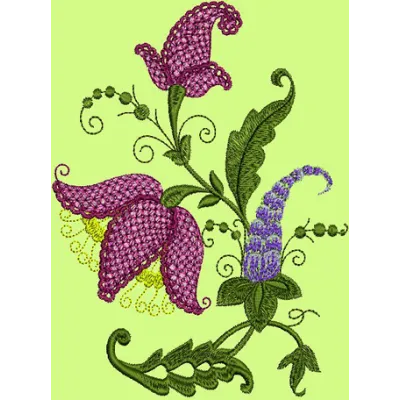 Fantasy Flowers embroidery design - Embroidery Design
