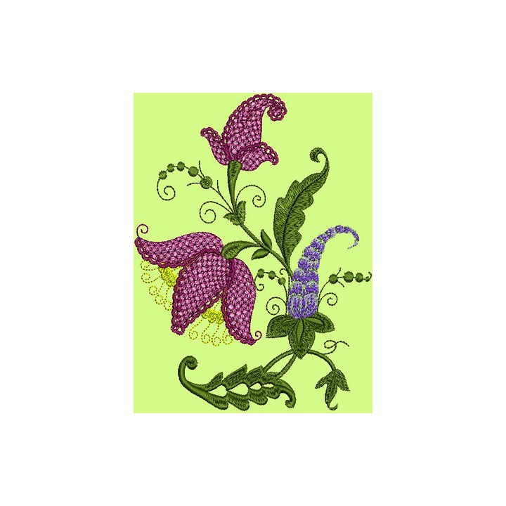 Fantasy Flowers embroidery design - Embroidery Design