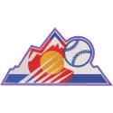Colorado Rockies Batting Practice Logo embroidery design featuring the team's iconic logo in vibrant colors.