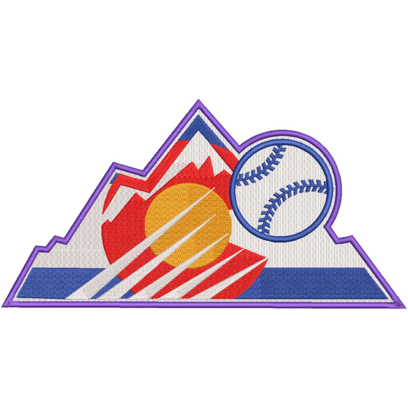 Colorado Rockies Batting Practice Logo embroidery design featuring the team's iconic logo in vibrant colors.