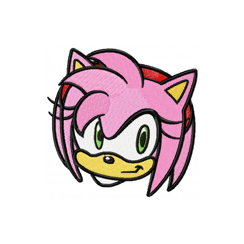 Ami Rose embroidery design preview showing detailed stitching pattern from Sonic the hedgehog collection