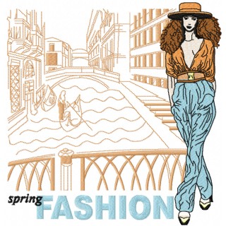 Spring fashion embroidery design - Embroidery Design