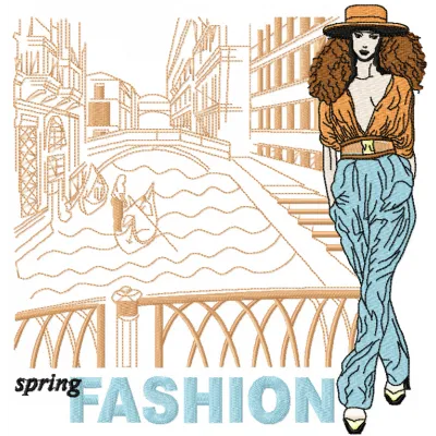 Spring fashion embroidery design - Embroidery Design