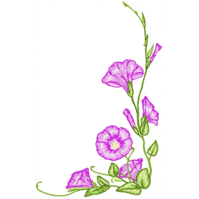 Morning Glory Flower embroidery design - Embroidery Design