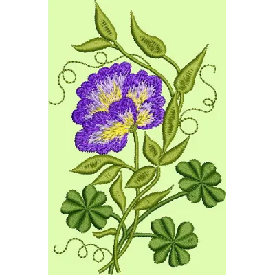 Retro Flower 4  embroidery design - Embroidery Design