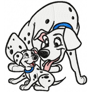 Two dogs embroidery design - Embroidery Design