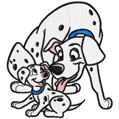 Charming Two Dogs Embroidery Design for Crafters