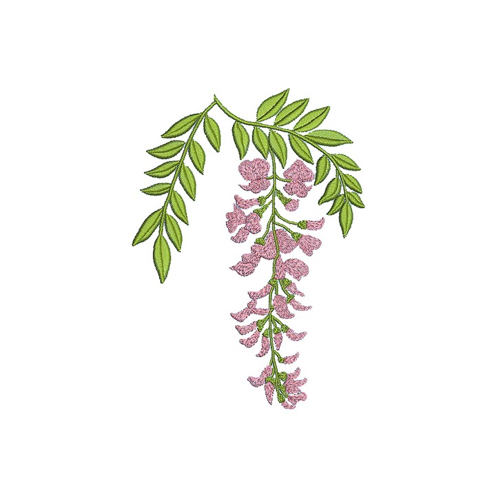 Wistaria  embroidery design - Embroidery Design