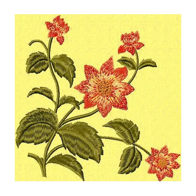 Retro Flowers 3 embroidery design - Embroidery Design