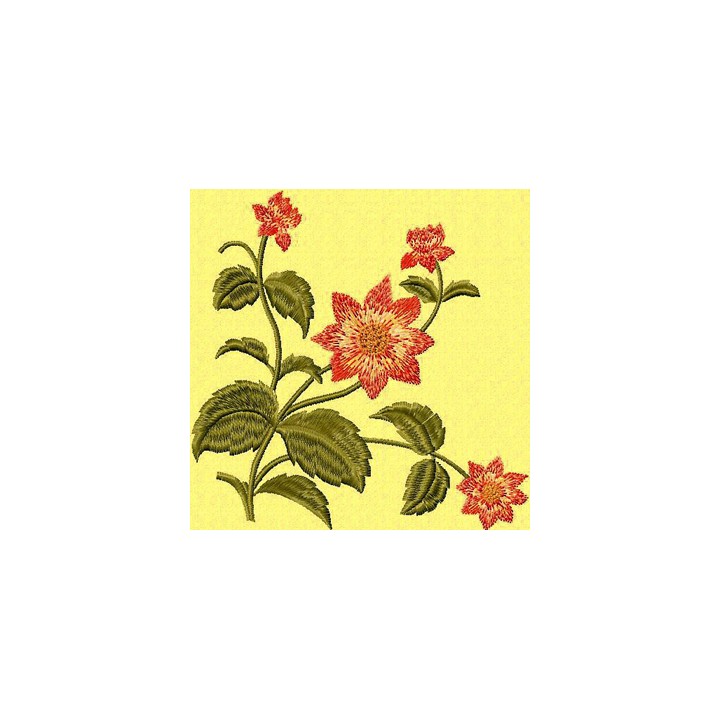 Retro Flowers 3 embroidery design - Embroidery Design