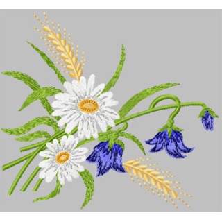 Daisies and Ears of Wheat embroidery design - Embroidery Design