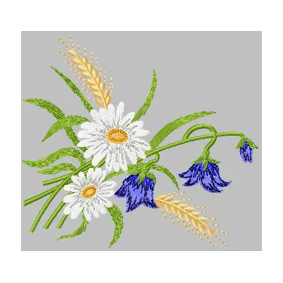 Daisies and Ears of Wheat embroidery design - Embroidery Design