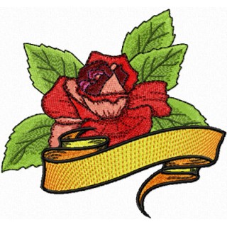 Cherokee Rose with Banner  embroidery design - Embroidery Design
