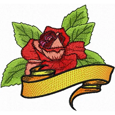 Cherokee Rose with Banner  embroidery design - Embroidery Design