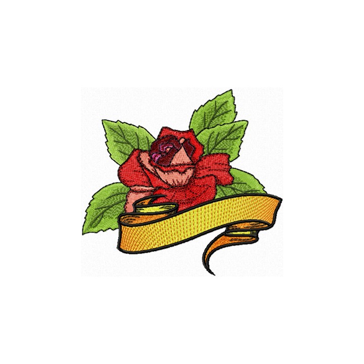 Cherokee Rose with Banner  embroidery design - Embroidery Design