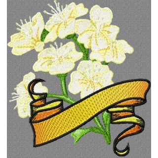 Hawthorn with Banner embroidery design - Embroidery Design