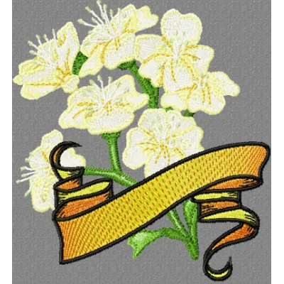 Hawthorn with Banner embroidery design - Embroidery Design