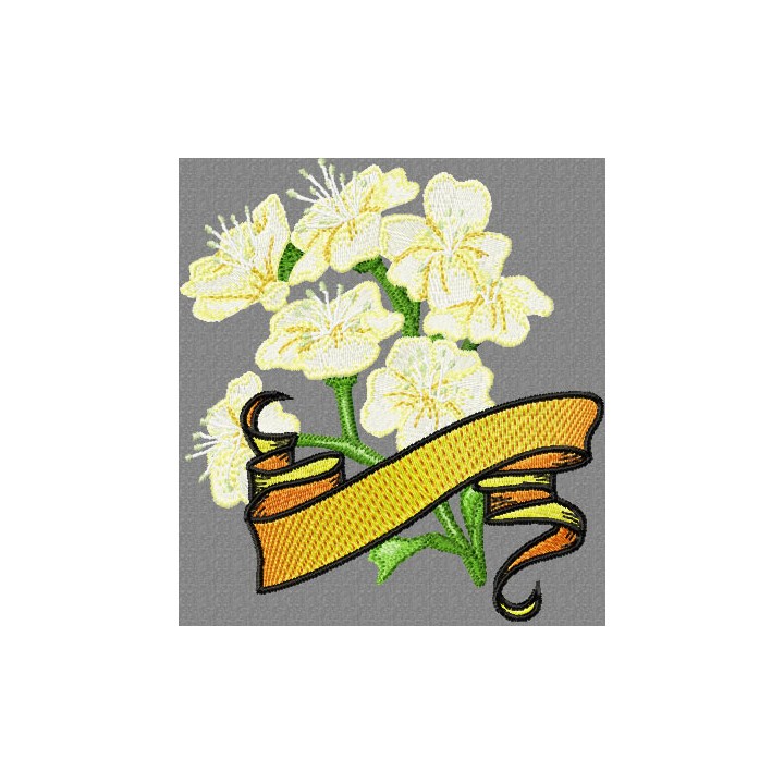 Hawthorn with Banner embroidery design - Embroidery Design