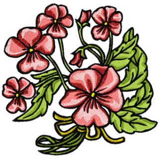 Violets Flower embroidery design - Embroidery Design