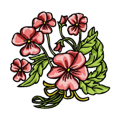 Violets Flower embroidery design - Embroidery Design