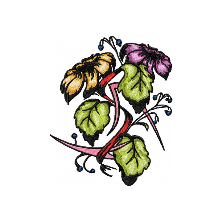 Elegant Flower embroidery design - Embroidery Design