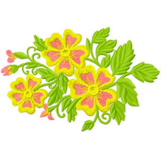 Yellow Flowers embroidery design - Embroidery Design