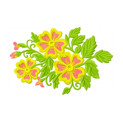 Yellow Flowers embroidery design - Embroidery Design