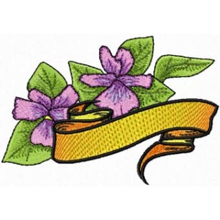 Violet with Banner embroidery design - Embroidery Design