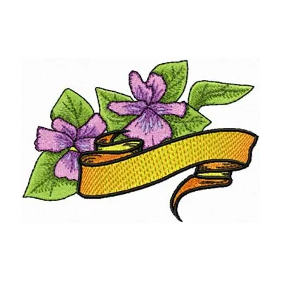 Violet with Banner embroidery design - Embroidery Design