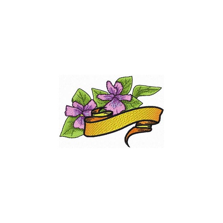 Violet with Banner embroidery design - Embroidery Design