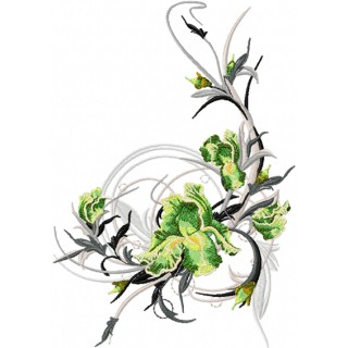 Swirl Flower embroidery design - Embroidery Design