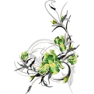 Swirl Flower embroidery design - Embroidery Design