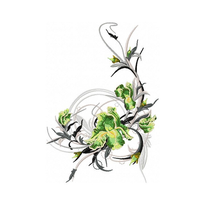 Swirl Flower embroidery design - Embroidery Design